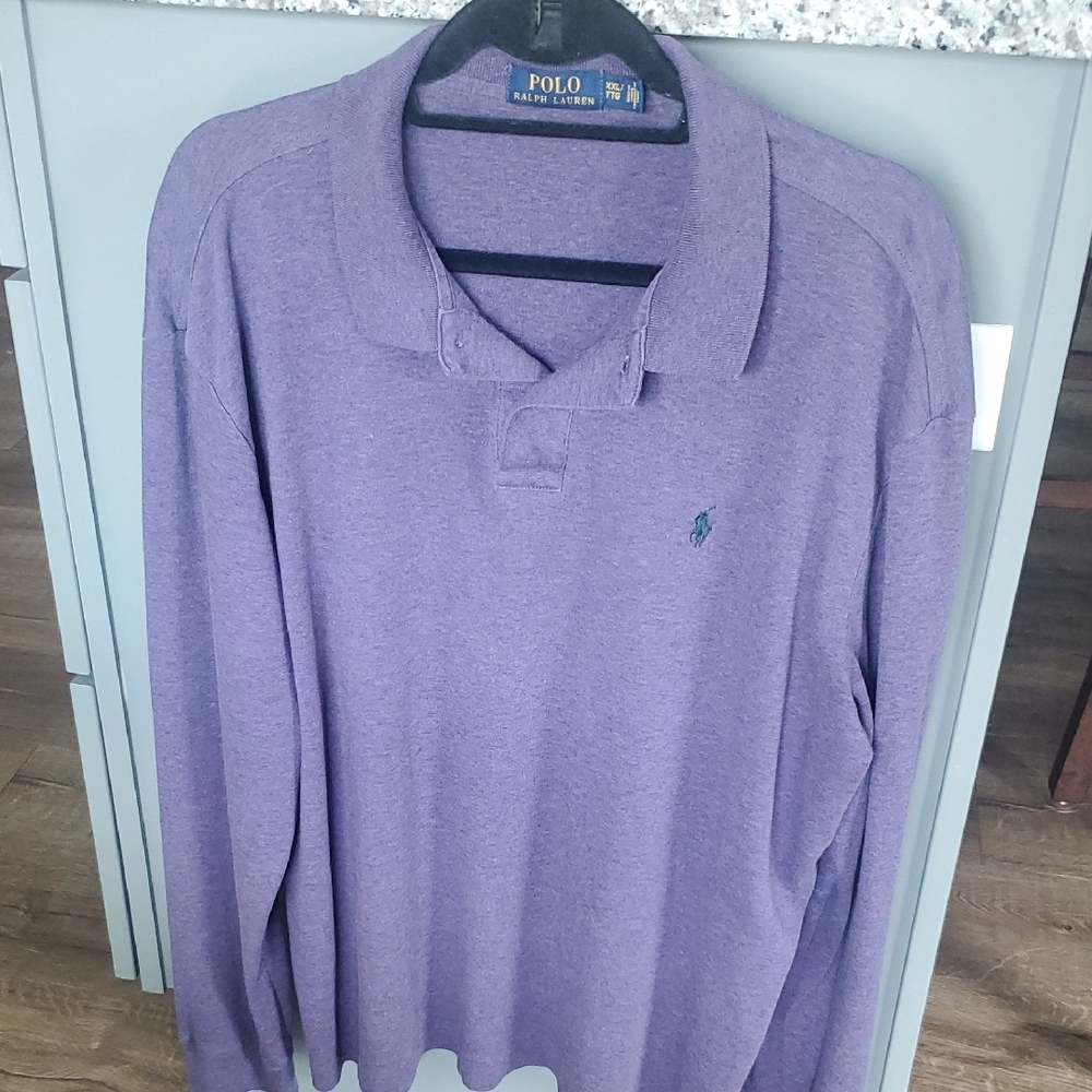 Polo by Ralph Lauren Purple Long Sleeve Polo Shirt XXL